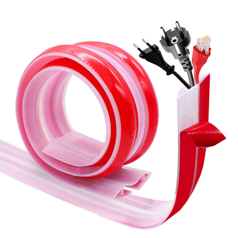 SUN Floor Cord Cover, Large 32Inch Flexible Silicone Cord Concealer For